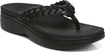 Vionic Women's Kenji Platform Flip Flops- Black